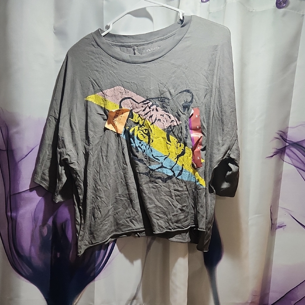 Gray Graphic Women's Top